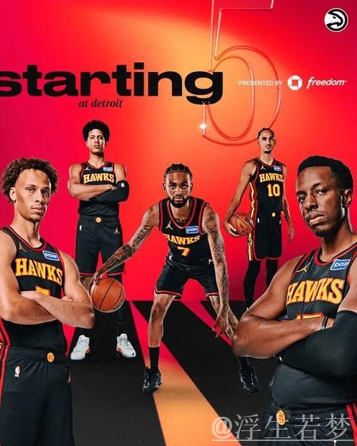 老鹰首发阵容：奥孔古、约翰逊、沃克、里萨谢、丹尼尔斯